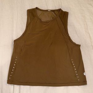 Sculpt Cropped Tank Top - Bronze Gold